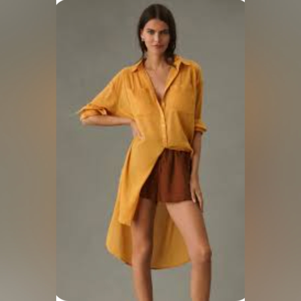 Anthropologie Mustard Yellow Tunic - Picture 2 of 6